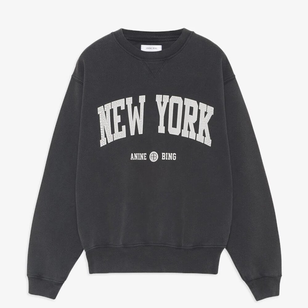 Anine Bing Ramona Sweatshirt University New York - Washed Black, Small